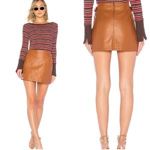 NWT Free People Charli Vegan Skirt in Honey
